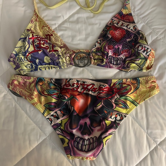 Ed Hardy Multicolor Skull Bikini - Picture 1 of 5